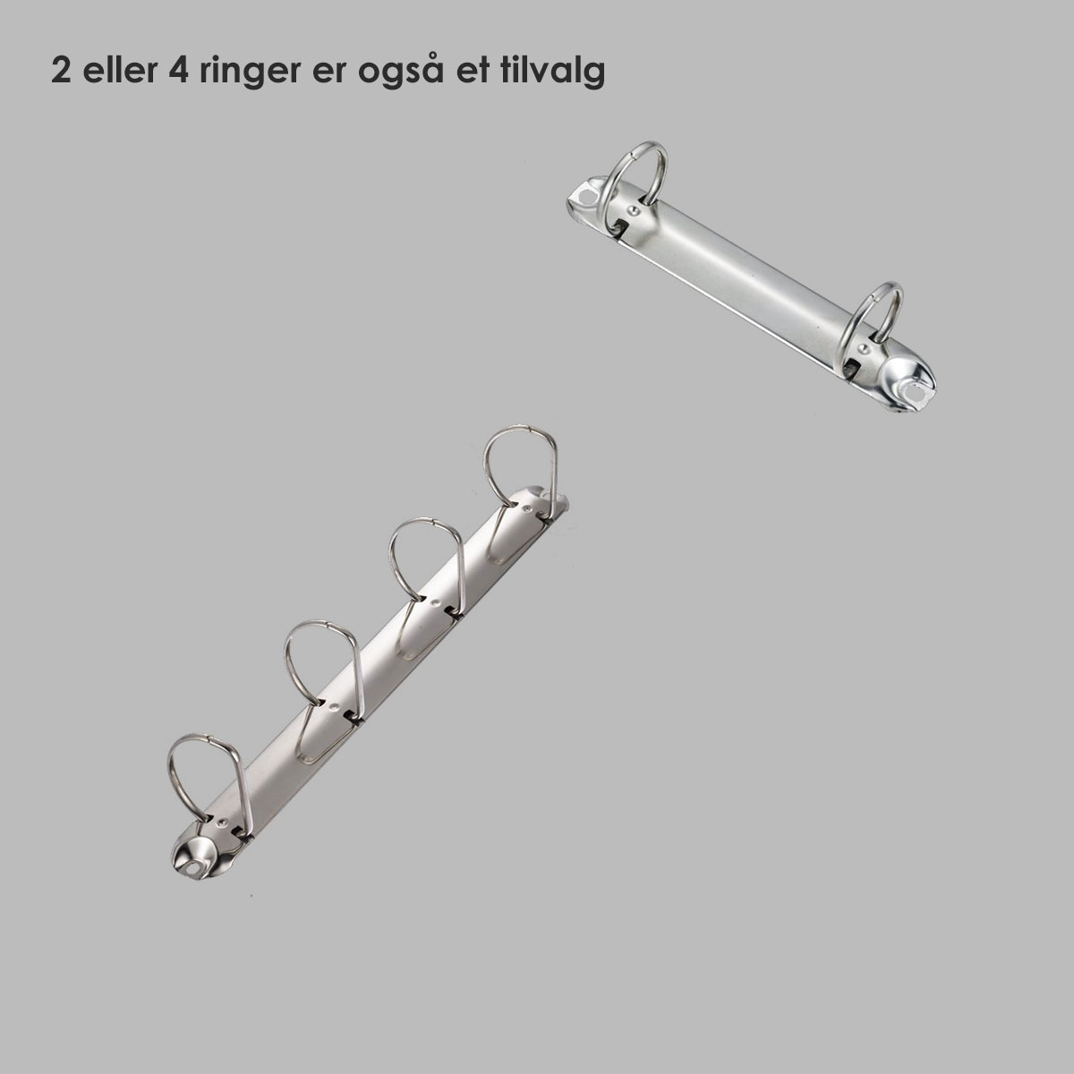 Velg mellom 2 og 4 ringer til dine ringpermer