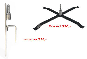 Kryssfot og jorspyd til BF pris
